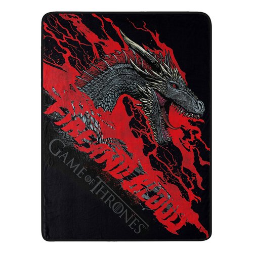 Northwest Game of Thrones Micro Raschel Throw Blanket, 46" x 60", Fire and Blood