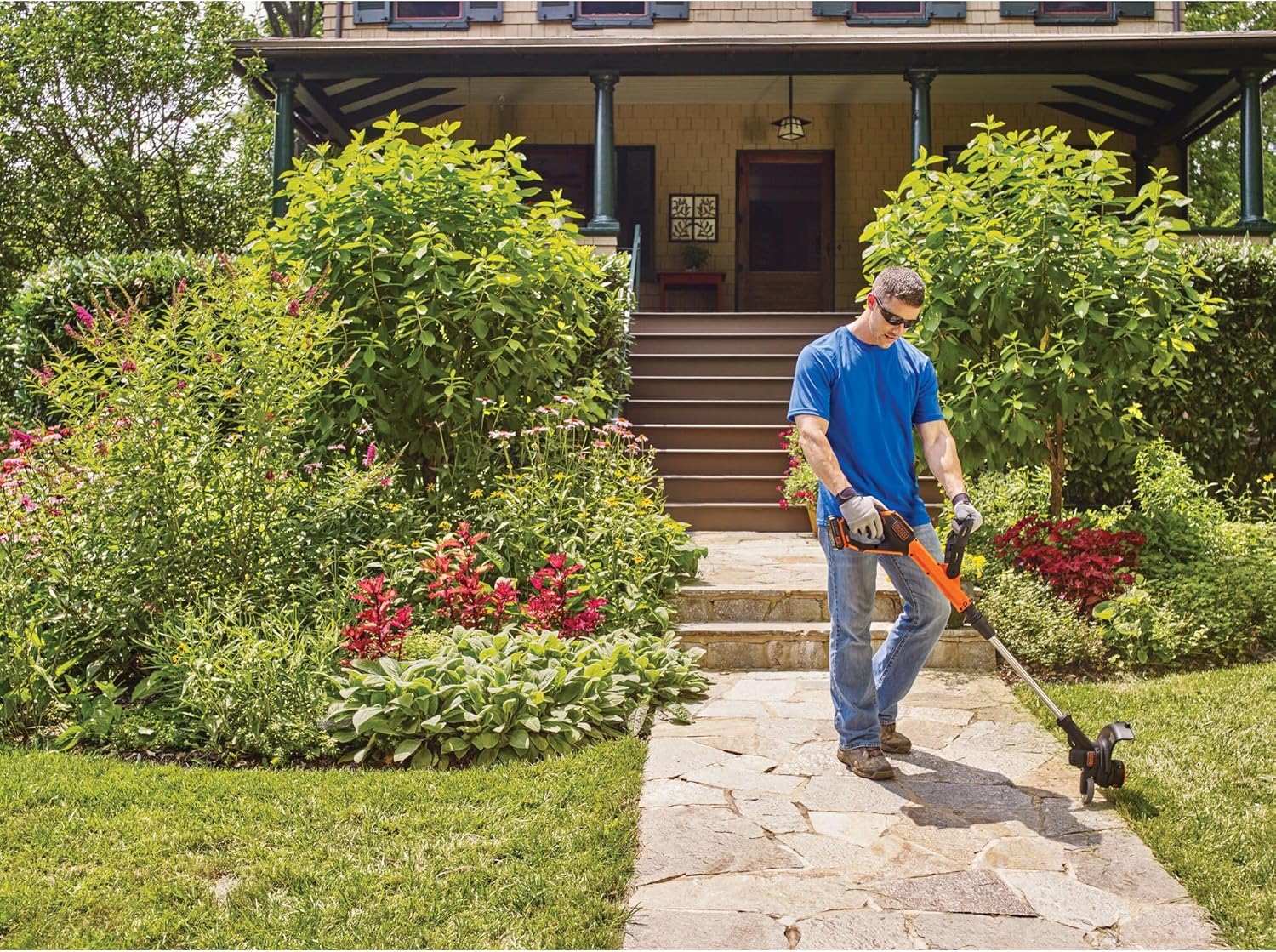 BLACK+DECKER 20V MAX Cordless String Trimmer & Edger - 12 Inch, 2-Speed Control, 2 Batteries & Charger Included