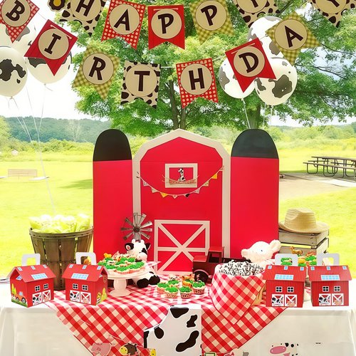 16 Pack Farm Animal Party Candy Box, Farm Theme Gift Box for Farm Birthday Party Barn Party Decoration.