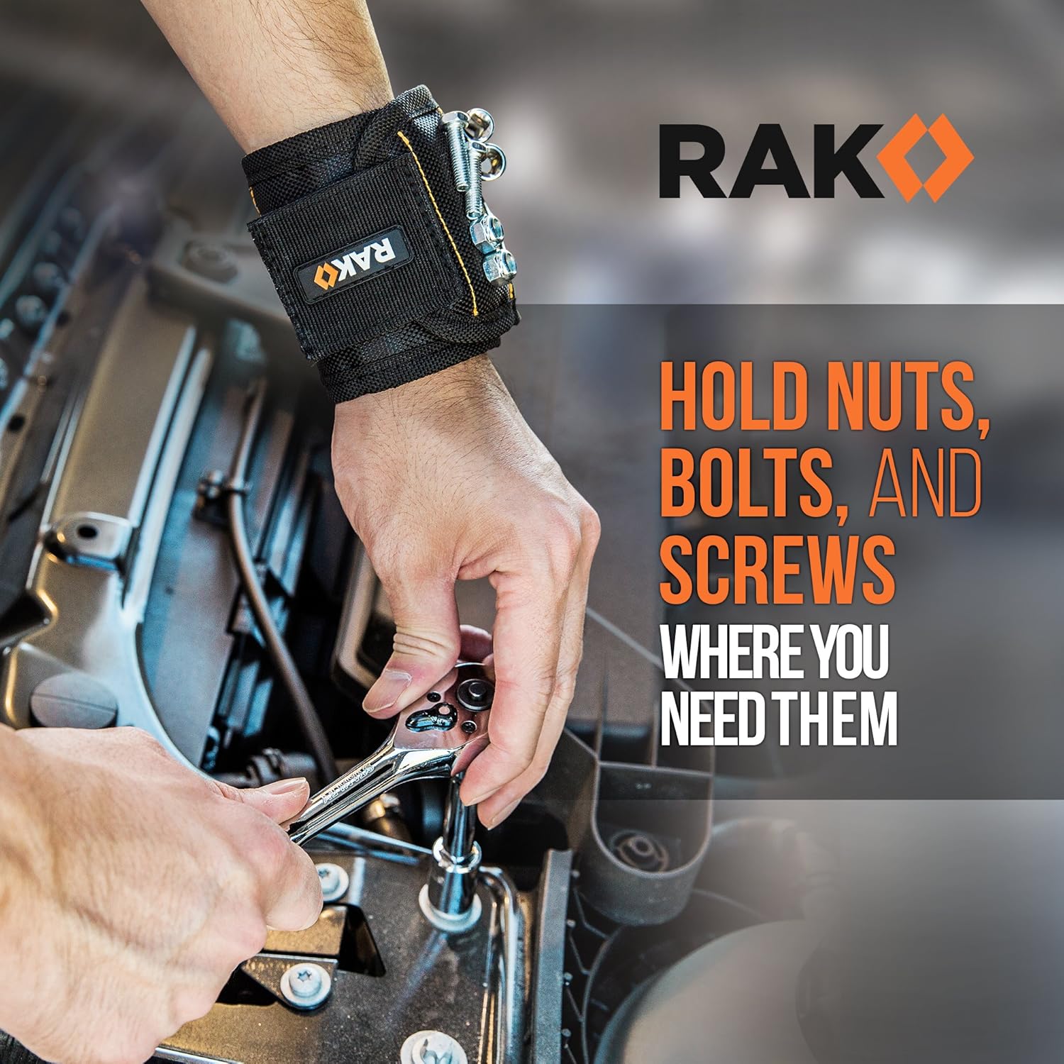 RAK Magnetic Wristband for Tools - Premium Tool Holder with Powerful Magnets | Ideal Gift for Dads, Handyman
