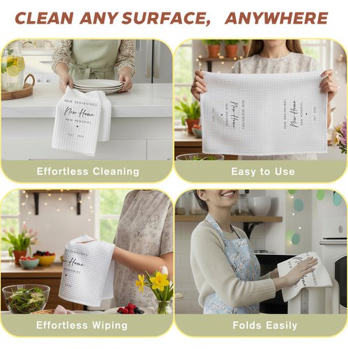 Shescrzionu 1PC Housewarming Gifts for New House 2026 Kitchen Towels, New Beginnings Hand Towels, Ideal Gifts for Homeowner Decorative,Welcoming Home Sweet Home Tea Towels-Ab02
