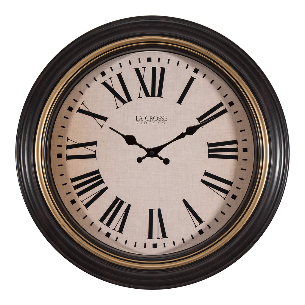 La Crosse Technology 18-Inch Traditions Antique Brown Quartz Analog Wall Clock - 404-3045BK