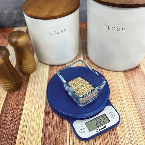 Escali Telero Digital Food Scale - High Precision Kitchen Scale for Cooking & Baking, 11 lb Capacity, Blue