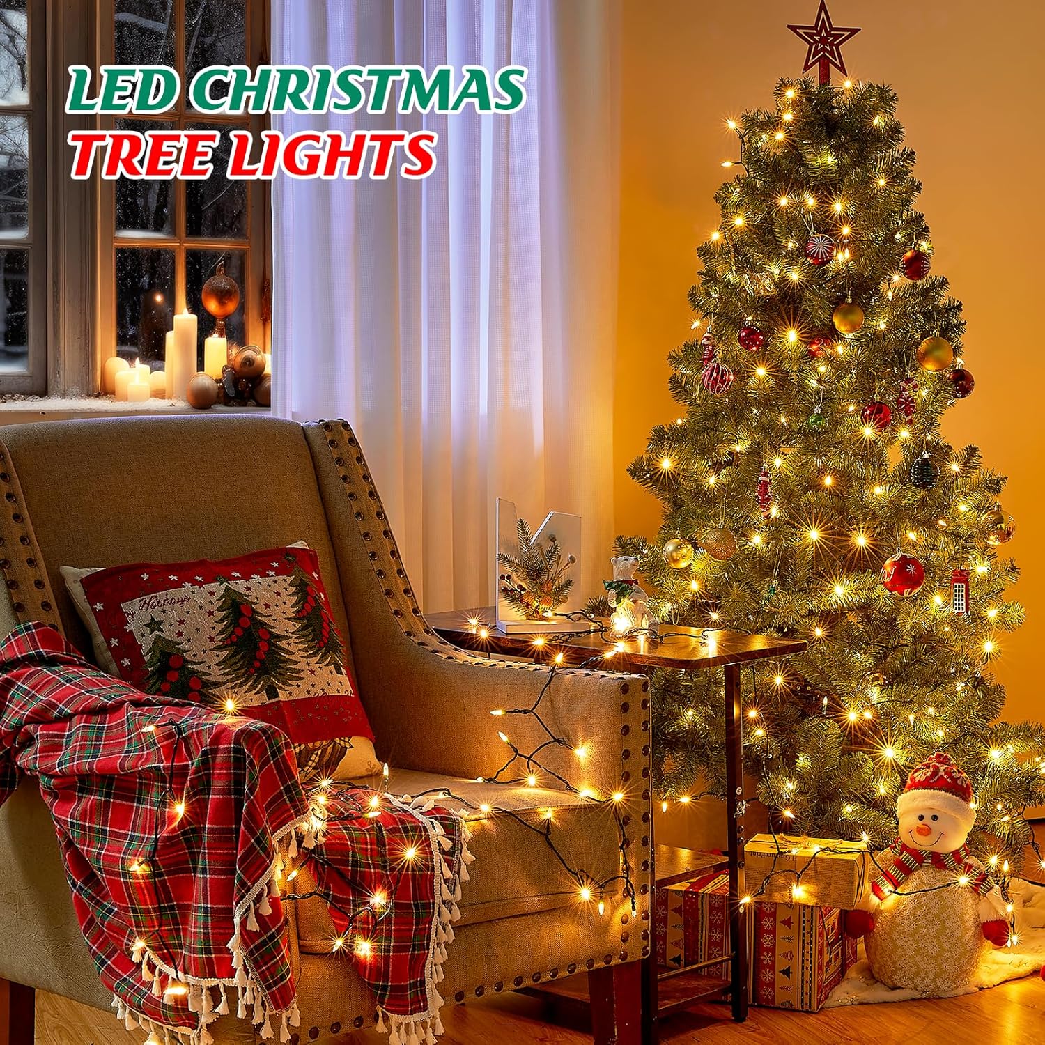 Minetom LED Christmas Lights - 39 FT 100 LED Warm White String Lights with Remote & USB Power