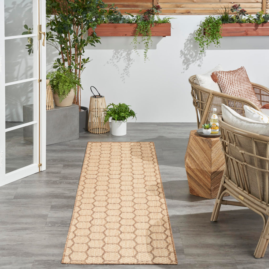 Nourison Home Reversible Indoor Outdoor Natural 4' x 6' Area Rug - Easy Clean, Non Shedding, Bed Room, Living Room, Dining Room, Kitchen (4' x 6')