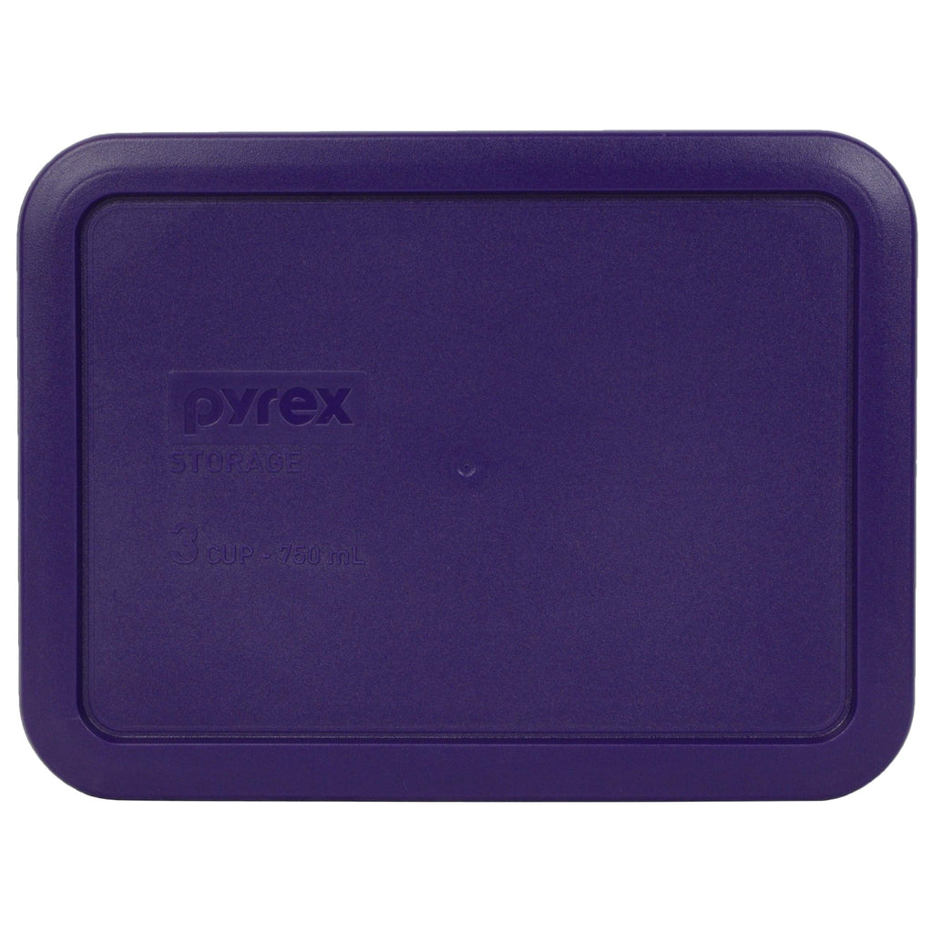 Pyrex 7210-PC 3-Cup (1) Purple, (1) Turquoise, & (1) Edamame Green Food Storage Replacement Lids - Made in USA