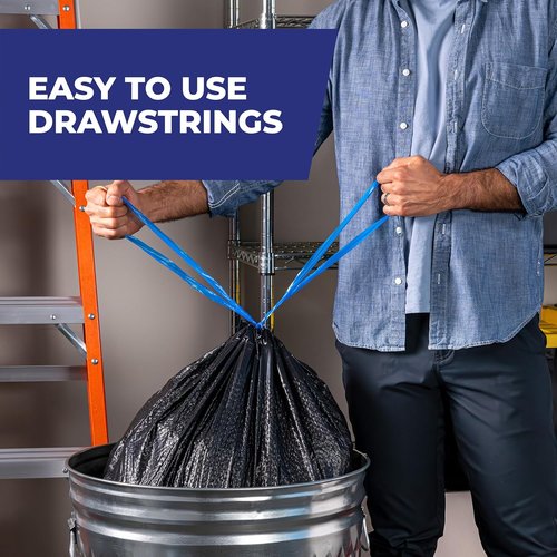 Hefty Ultra Strong 30 Gallon Trash Bags - Break Resistant Drawstring Closure | Fabuloso Watermelon Scent, 50 Count