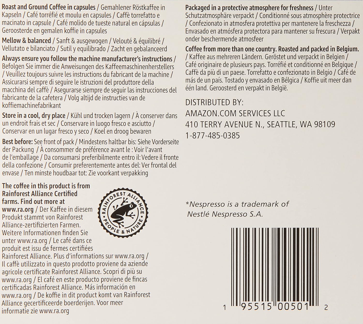 Solimo Espresso Capsules - Medium Roast, Compatible with Original Brewers | 50 Count Pack