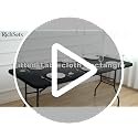 RichSets 34x34 Inch Square Fitted Table Covers - Black Elastic 2 Pack