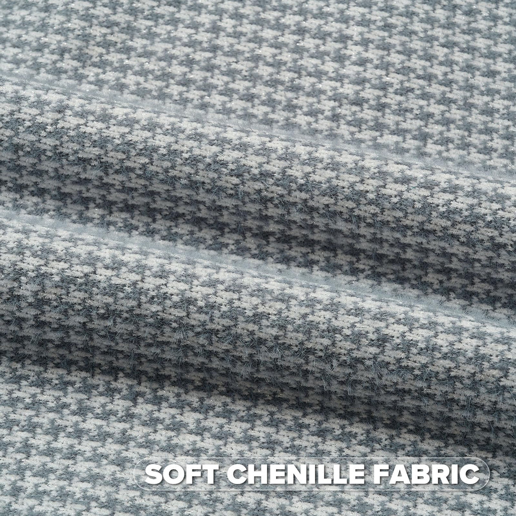 FUTEI Pack of 2 Houndstooth Throw Pillow Covers 18x18 Inch Soft Chenille Gingham Textured Farmhouse Decorative Cushion Case Modern Home Decor for Couch Bedroom Living Room, Grayish Blue