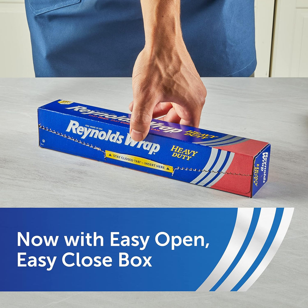 Reynolds Wrap Heavy Duty Aluminum Foil - Thick, Durable Foil with Easy Open Tab | 12" Wide, 50 Sq. Ft.