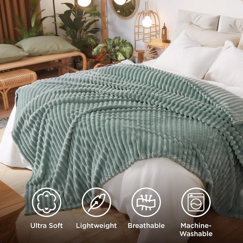 Bedsure GentleSoft California King Size Blanket - Cozy Sage Green Throw for Ultimate Comfort, 102x96 Inches