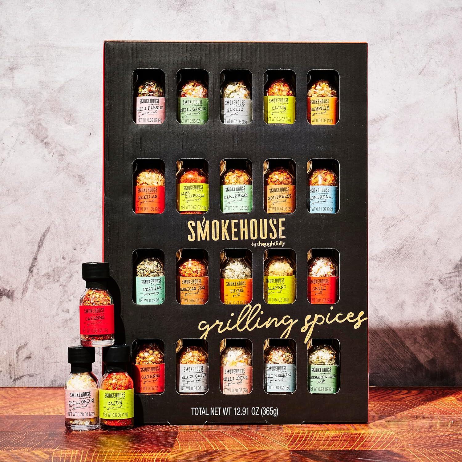 Smokehouse by Thoughtfully Ultimate Grilling Spice Set - 20 Flavor Seasoning Gift Set for BBQ Enthusiasts