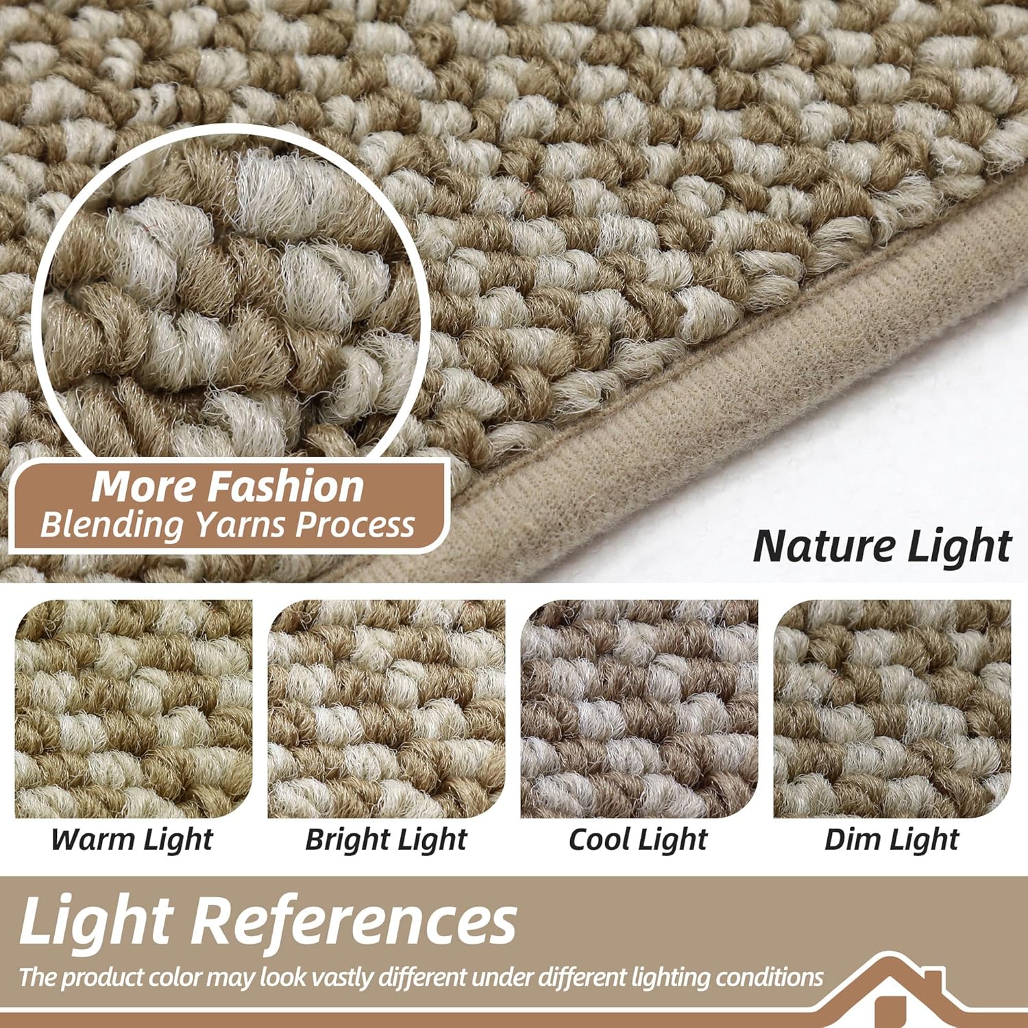 BEQHAUSE Dirt Trapper Door Mat - Non-Slip, Washable, Absorbent | 36" x 60" Light Beige Entrance Mat