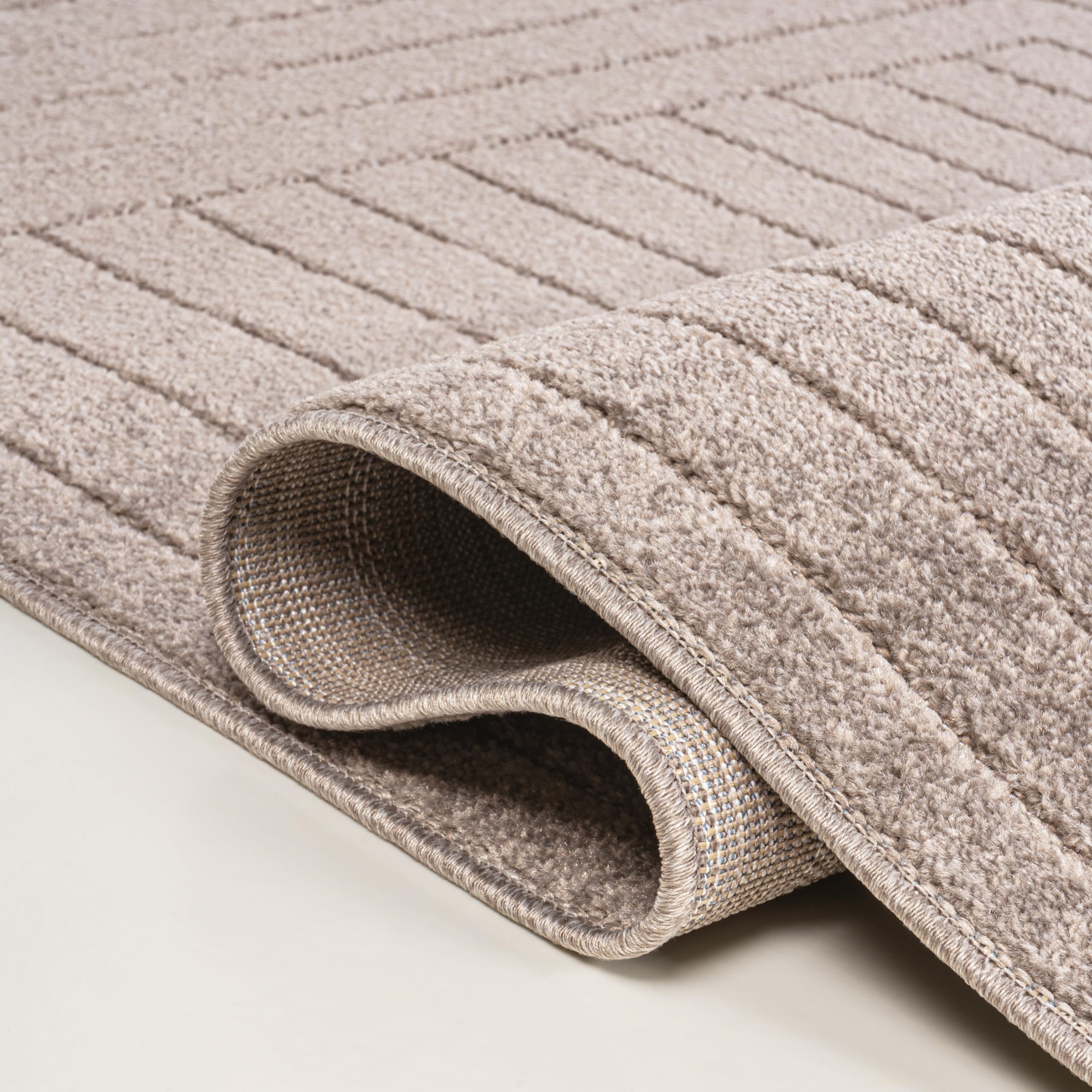 JONATHAN Y Odense High-Low Angle Light Taupe 8x10 Indoor/Outdoor Area Rug for Patio, Backyard, Living Room, Bedroom, Office, Hose-Washable (SCN101C-8)