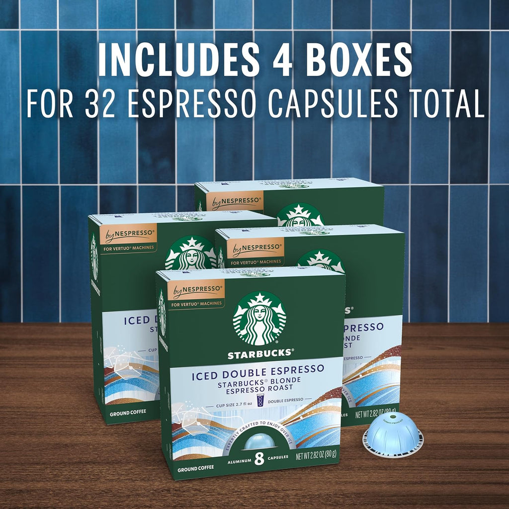 Starbucks by Nespresso Vertuo Iced Blond Roast Coffee Pods - 32 Count, Perfect for 2.7 oz Brews
