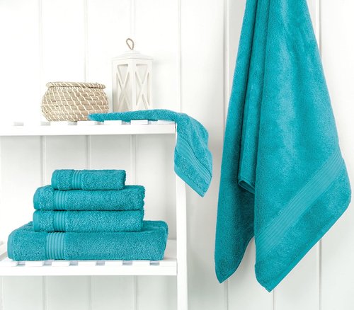 Cotton Paradise 6-Piece Towel Set - 100% Soft Absorbent Turkish Bath Towels | Aqua Blue