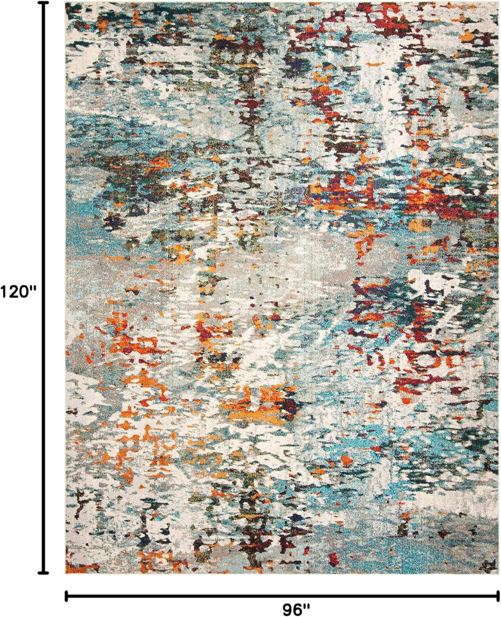 SAFAVIEH Area Rug - Madison Collection - Large 8x10 - Modern Grey & Blue Abstract Design, Non-Shedding & Easy to Clean for Living Room, Bedroom, Office, Dining Space