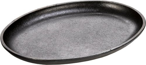 Lodge Handleless Oval Serving Griddle - 10" x 7.5" - Durable Cast Iron | Black Finish