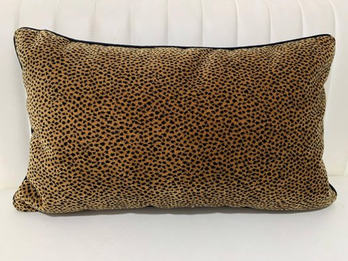 1pc luxury palace royal contemporary pillow cover, Leopard dot black and gold animal pattern single-sided high-precision jacquard velvet cutting process with zipper 20 x 12 inches (no pillow core)