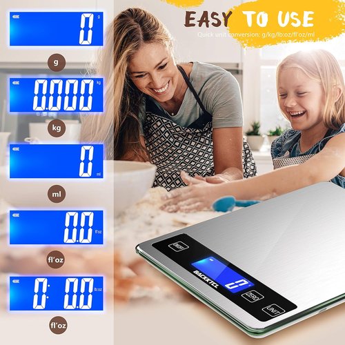 Cooking Master 22lb Digital Kitchen Scale - Precise 1g/0.1oz Graduation | Stainless Steel & Tempered Glass
