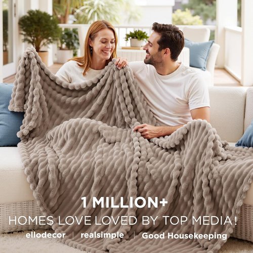 Bedsure GentleSoft Light Brown Fleece Blanket - Cozy, Soft Couch Throw for Women | 108x90 Inches