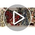 13-Inch Christmas Ball Wreath with Glitter Ornaments - Gold, Red & Green