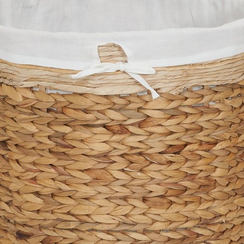 Household Essentials Wicker Basket Laundry Hamper with Liner, Natural