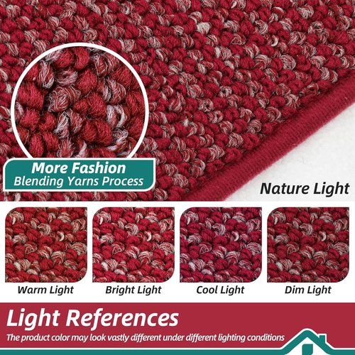 BEQHAUSE Dirt Trapper Door Mat - Non-Slip, Washable, Absorbent Entrance Mat | 36" x 60", Red