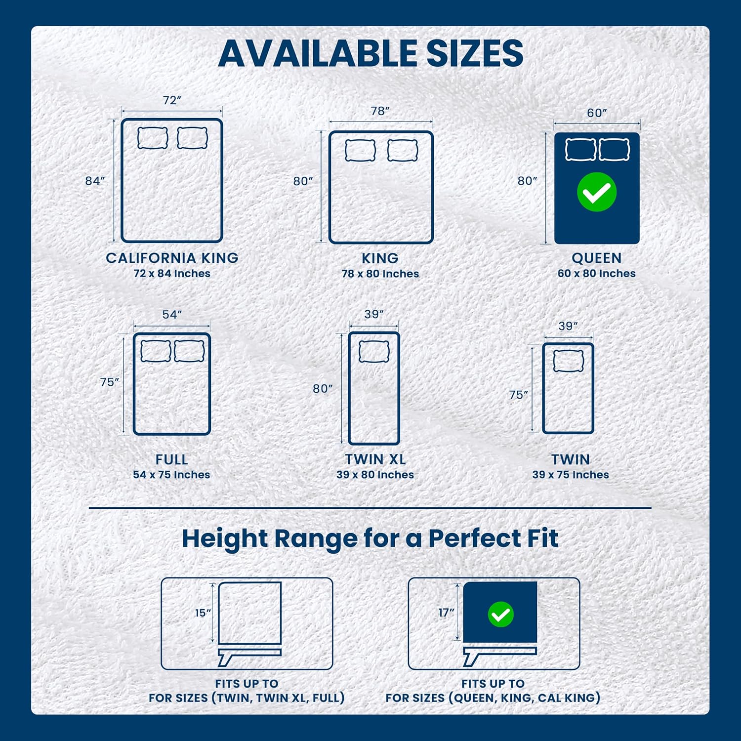 Queen Size Mattress Protector Waterproof 2 Pack, Premium 200 GSM Terry Mattress Cover, Soft & Breathable Bed Cover, Fitted Sheet Style Stretchable Deep Pockets 17" by Utopia Bedding (White)