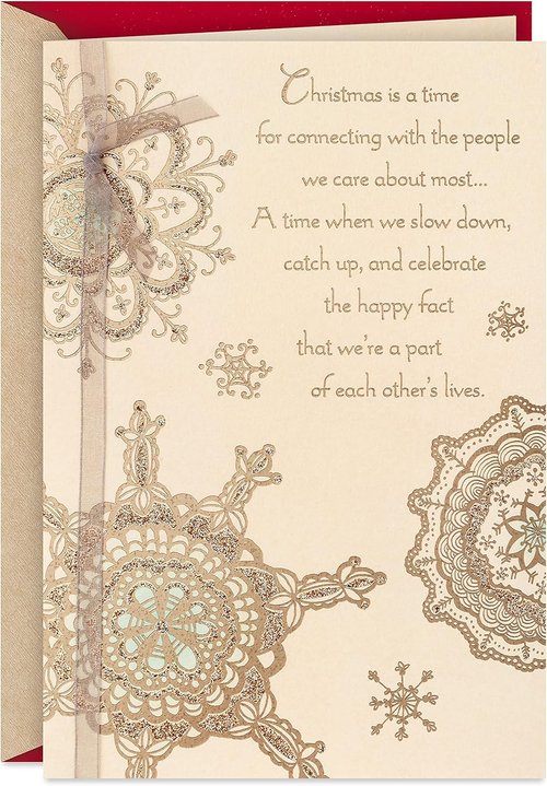 Hallmark Christmas Card - Thinking of You Design with Snowflakes | Perfect for Holiday Greetings