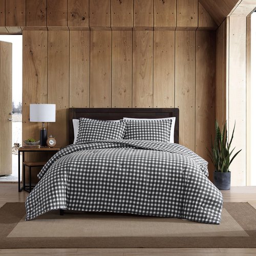 Eddie Bauer - Queen Comforter Set, Reversible Cotton Bedding with Matching Shams, Luxurious Bedding Set for Colder Months (Preston Grey, Queen)