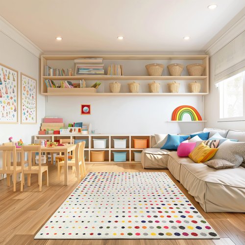Nuloom Dorie Multicolor/Ivory, 4' x 6', Polka Dot, Soft and Cozy, High Traffic, Stain Resistant, Easy Clean, Durable Area Rug for Bedroom, Living Room, Dining Space, Den, Foyer, Entryway