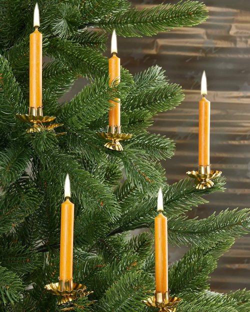 BRUBAKER Beeswax Tree Candles - Honey Colored - Pack of 20 - 3¾ x ½ Inch (9.5 x 1.27cm) - Made in Europe