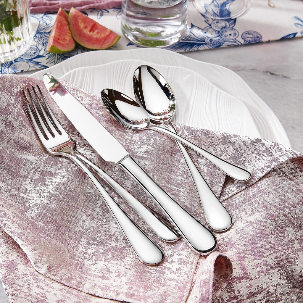 KEAWELL Premium Verona 4-Piece 6.5 inch Spoon Set – 18/10 Stainless Steel, Heavy-Duty Mirror-Finished Silverware for Daily Meals, Hosting and Special Occasions (4, Teaspoons)
