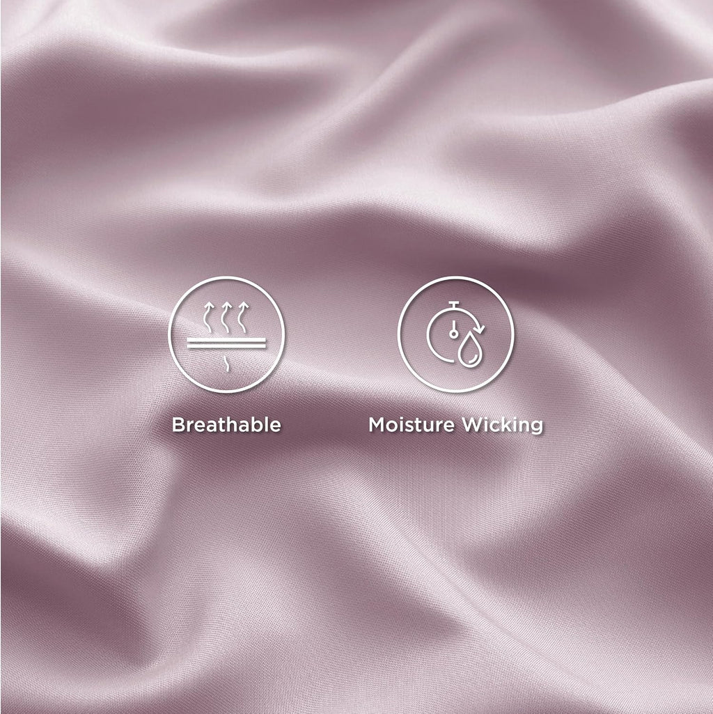 Bedsure Cooling Bed Sheets - Soft Rayon from Bamboo | Breathable Deep Pocket Full Size Bedding in Lavender