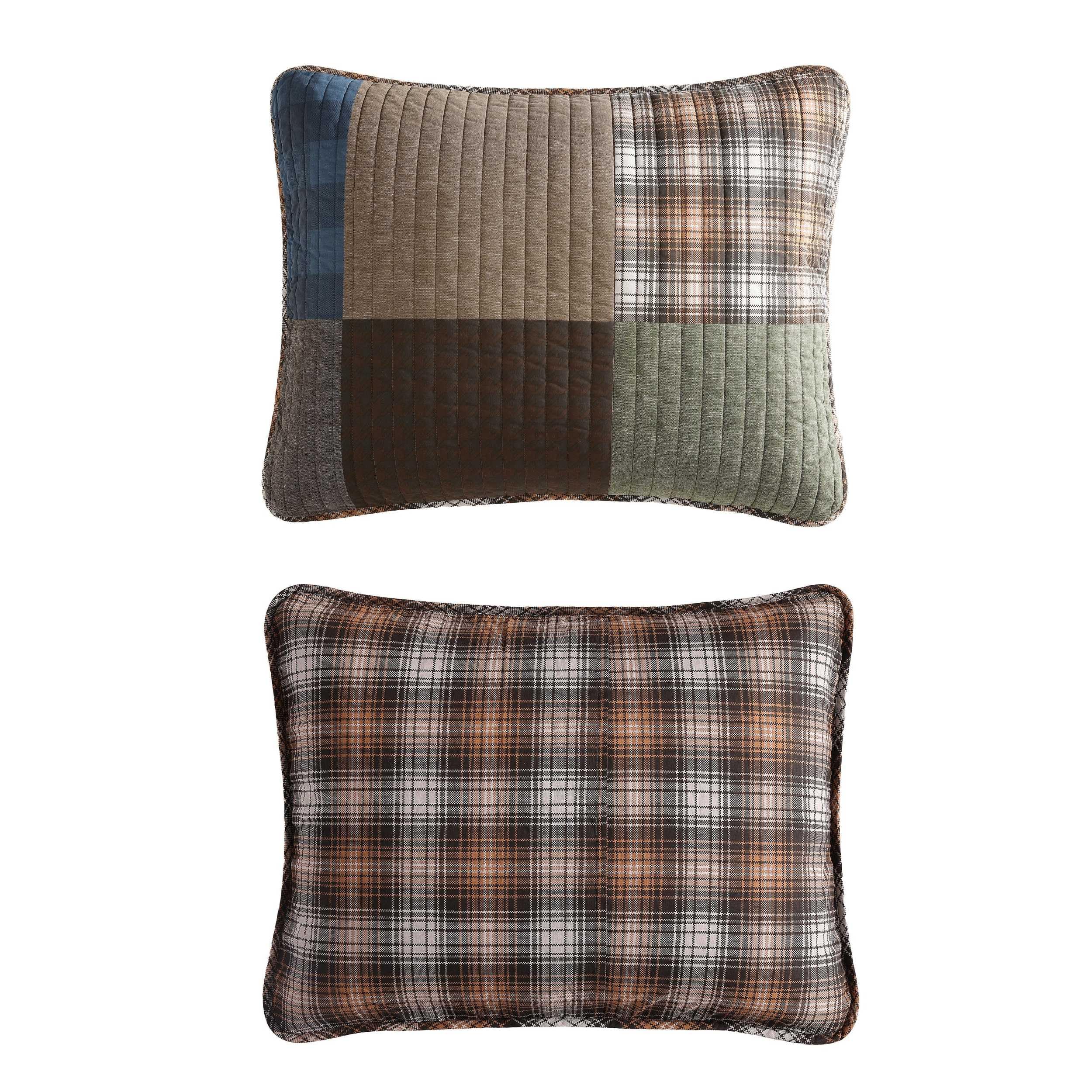 Eddie Bauer - Full/Queen Quilt Set, Premium Cotton Reversible Bedding with Matching Shams, Patchwork Luxurious Bedding Set (Classic Patchwork Green, Full/Queen)