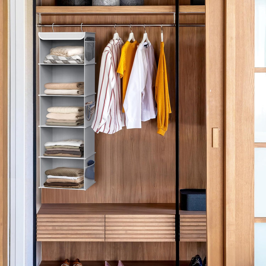 Simple Houseware 5-Shelf Closet Organizer - Space-Saving Gray Storage Solution