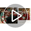 Christmas Poinsettia Table Runner 13x48 Inch Burlap Holiday Decor for Home & Kitchen
