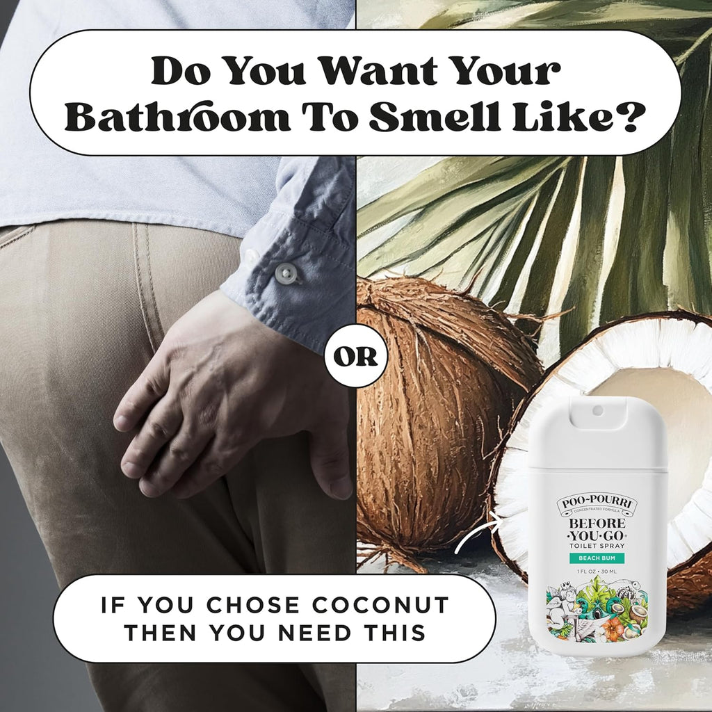 Poo-Pourri Pocket Toilet Spray - Beach Bum Scent | Travel Essential, 1 Fl Oz, TSA Approved, Up to 50 Uses