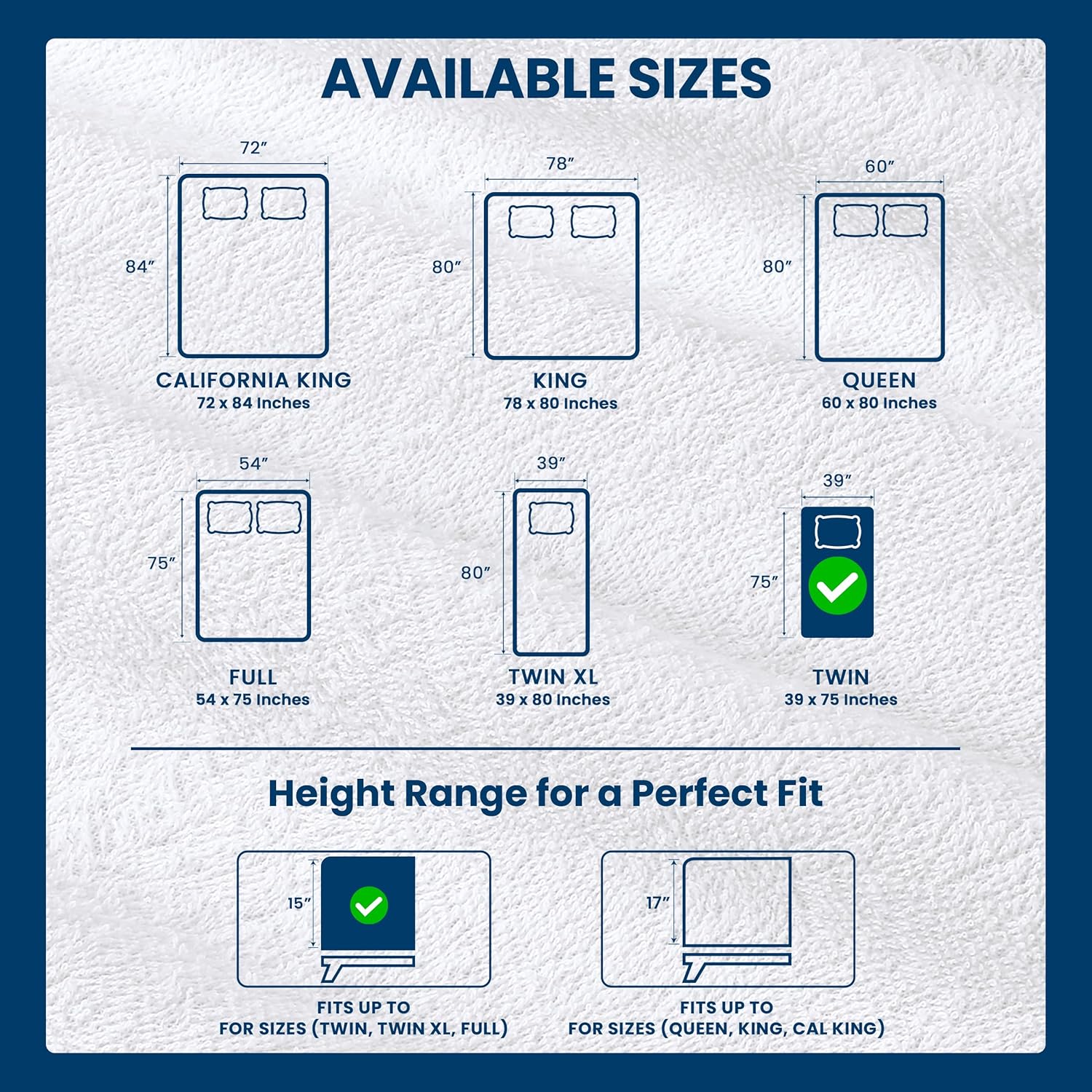 Utopia Bedding Twin Size Mattress Protector - Waterproof Terry Cover with Deep Pockets, Soft & Breathable (White)