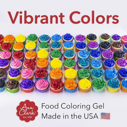Ann Clark Gel Food Coloring - Professional-Grade Set of 12 Colors, 0.7 oz Each, Made in USA