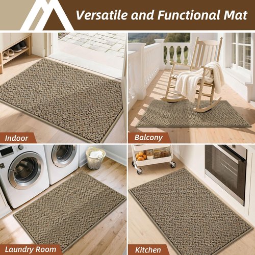 COSY HOMEER-Door-Mat 32"x48" Non Slip Absorbent Entryway Rugs Dirt Trapper Doormats Washable Entrance Mats Low Pile Welcome Floor Mat for Front Back Door and Entry Mats,Taupe
