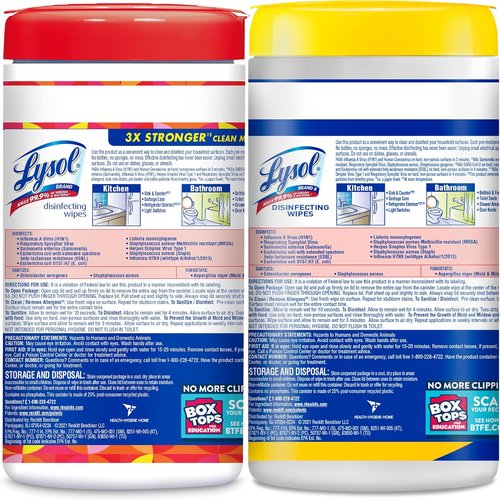 Lysol Disinfectant Wipes - Multi-Surface Antibacterial Cleaning Wipes | Mixed Fragrance Pack (3 Packs)