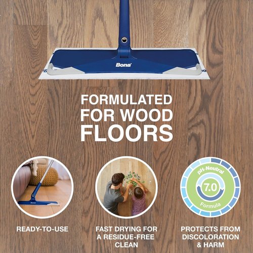 Bona Hardwood Floor Cleaning Pads - 12 Unscented Disposable Pads for Residue-Free Cleaning