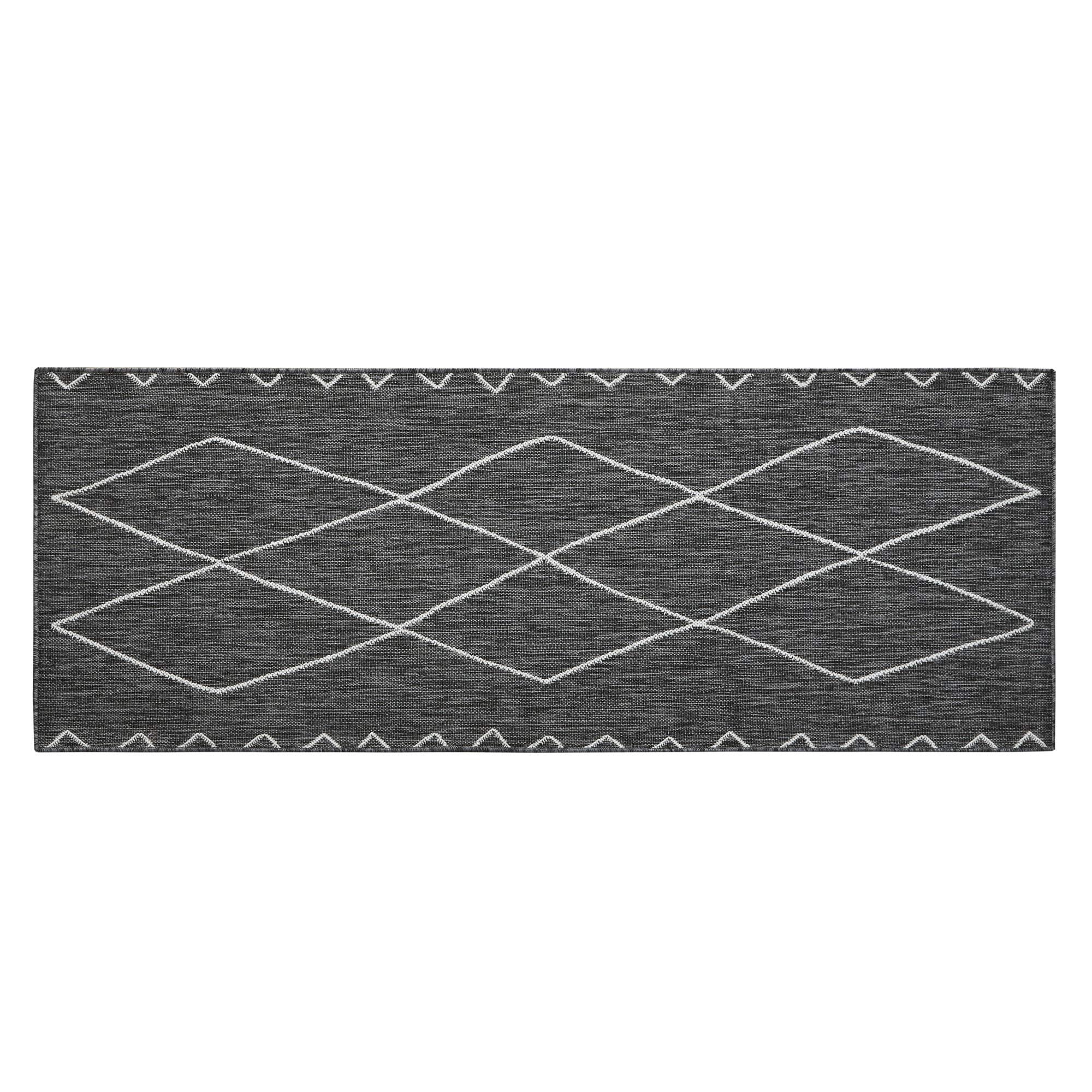 Madison Park Darya Woven Turkish Indoor/Outdoor Area -Rug for Backyard, Geo Moroccan, Home Décor, Weather Resistant Floor Mat, Easy to Clean Patio -Rugs, Deck Carpets, 7'11" x 10', Grey/White