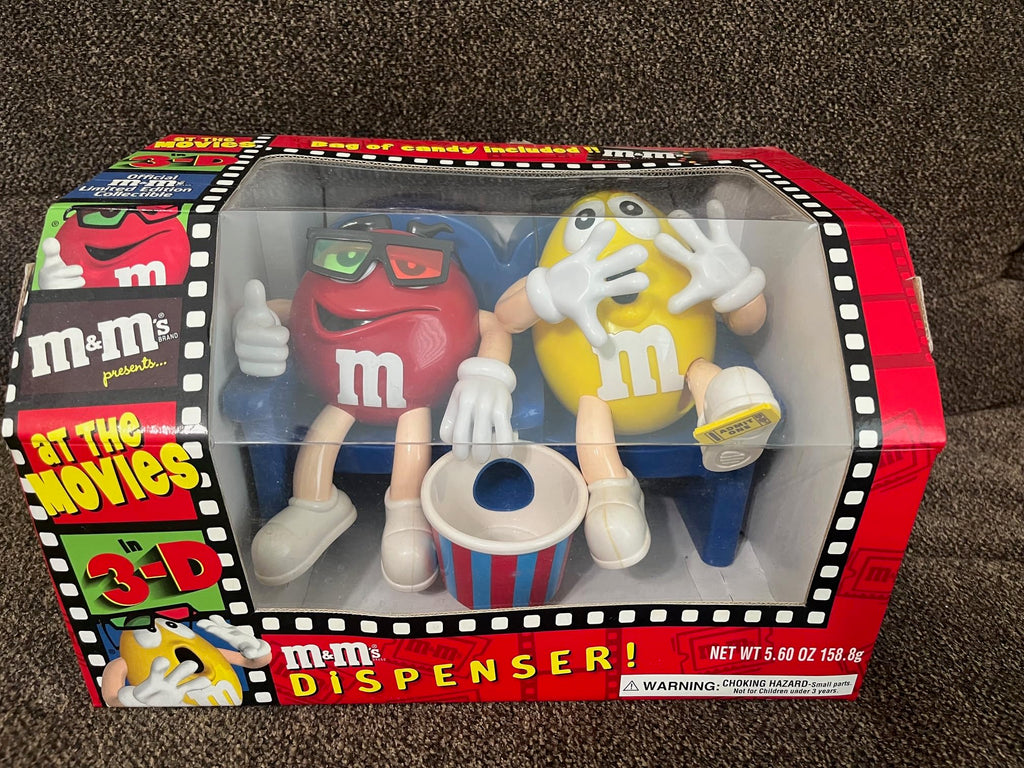M&M's Candy Dispenser At the Movies with 3D Glasses Collectible