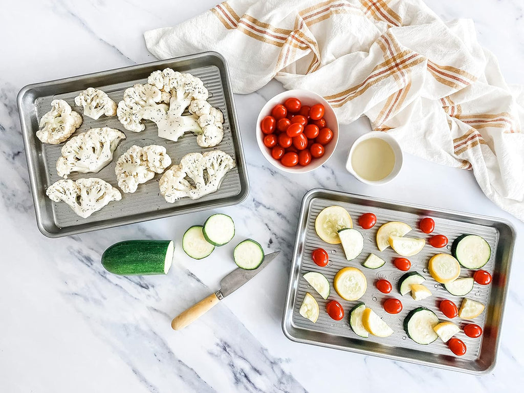 USA Pan Nonstick Quarter Sheet Pan Set - Perfect for Baking | Set of 2 Durable Pans