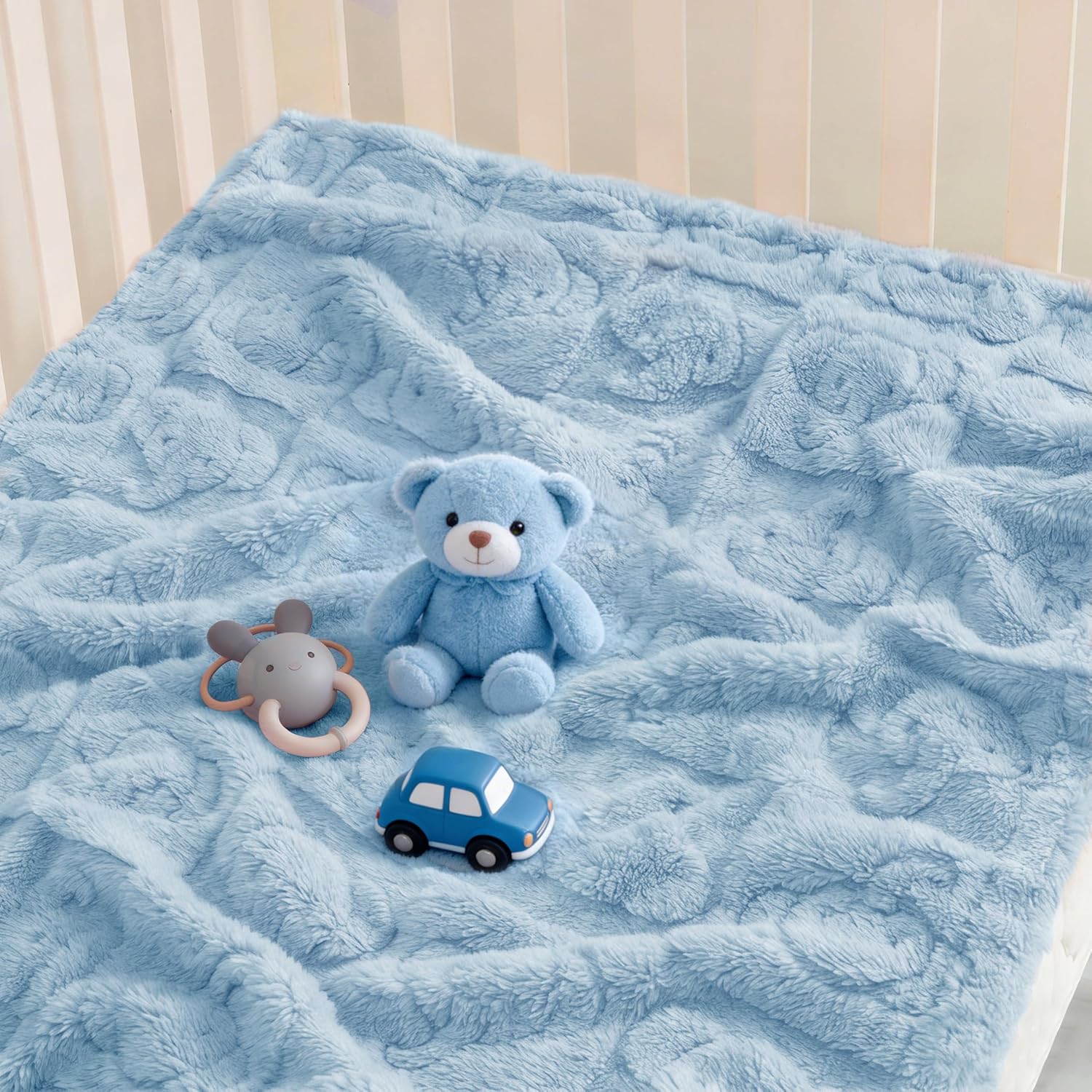 Pro Goleem Baby Boy Blanket - Soft Fleece Crib & Stroller Blanket, 30" x 40", Blue for Newborns & Toddlers