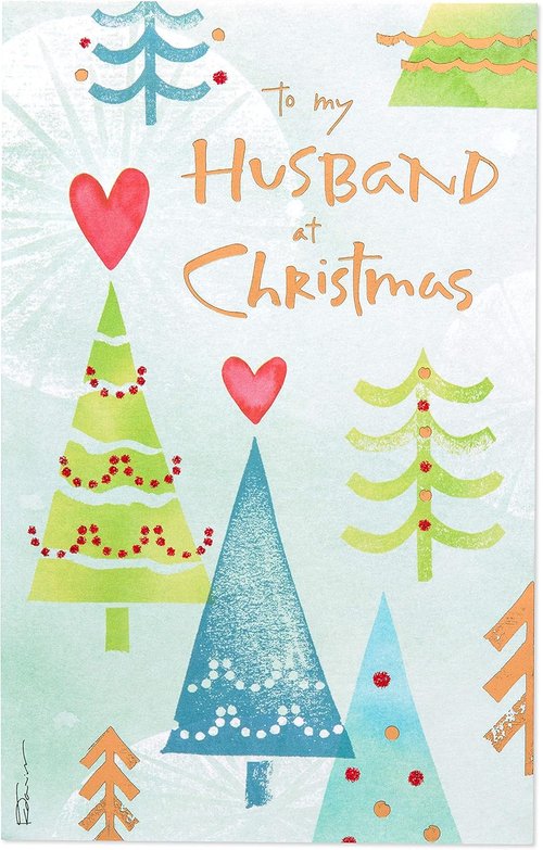 American Greetings Christmas Card - Romantic Holiday Greeting for Husband | I Treasure You Design